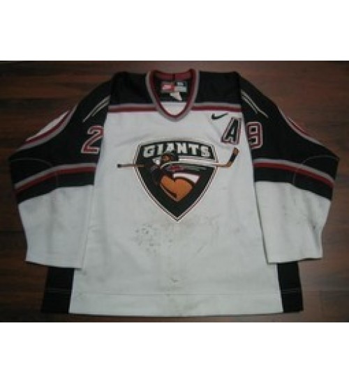 Custom WHL Vancouver Giants 01 02 Tristan Grant Home Hockey Jersey White